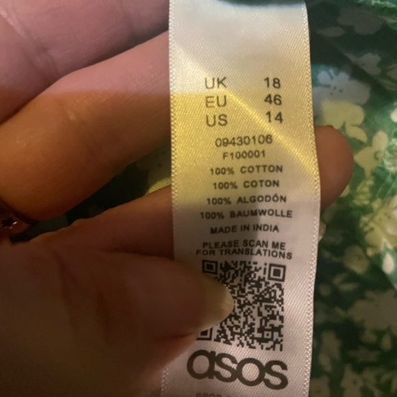 Asos Womens Puff Short Sleeve Tie Up Back Tiered Mini Dress 14 - Picture 3 of 5